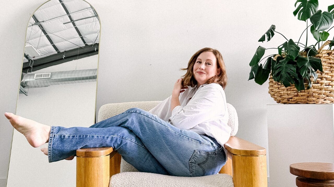 Valerie sitting on a chair